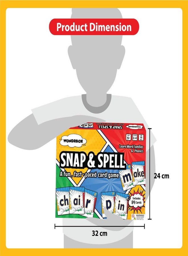 WONDRBOX Educational Card Game - Snap and Spell, Fun Learning Toys & Games for Kids, Learn Word Families & Phonics Activity, Creative Word Play, Gifts for Boys & Girls Ages 5, 6, 7, 8 - Image 5